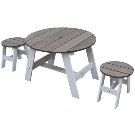 3 Piece Children Picnic Table Set Grey And White AXI 3 3 Piece Children Picnic Table Set Grey And White AXI