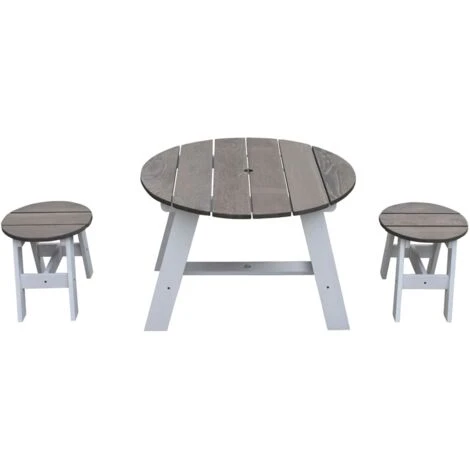 3 Piece Children Picnic Table Set Grey And White AXI 6 3 Piece Children Picnic Table Set Grey And White AXI - Image 4
