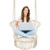 Hammock Macrame Swing Chair Home Garden Hanging Rope Seat With Tassels 160KG 2 Hammock Macrame Swing Chair Home Garden Hanging Rope Seat With Tassels 160KG -Outdoor Furniture Store 60167354 1