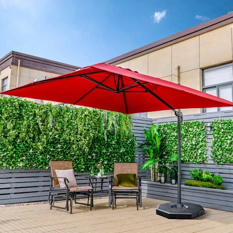 Patio Square Offset Umbrella Garden Cantilever Parasol Large Outdoor Sun Shade 3 Patio Square Offset Umbrella Garden Cantilever Parasol Large Outdoor Sun Shade