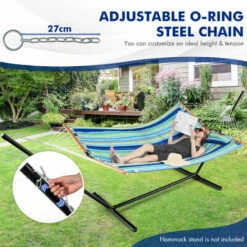 Portable Hammock Outdoor Garden Camping Hanging Swing With Detachable Pillow -Outdoor Furniture Store 60442954 4