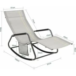 SoBuy Outdoor Garden Rocking Chair Relaxing Chair Recliner Sun Lounger,OGS47-HG -Outdoor Furniture Store 60743922 3