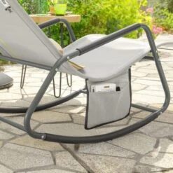 SoBuy Outdoor Garden Rocking Chair Relaxing Chair Recliner Sun Lounger,OGS47-HG -Outdoor Furniture Store 60743922 4