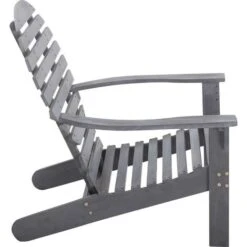 Topdeal Adirondack Chair Solid Acacia Wood Grey FF46322UK -Outdoor Furniture Store 60864314 4