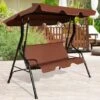 COSTWAY Garden Patio Metal Swing Chair, 3 Seater Hammock Bench Swinging Cushioned Seat, Heavy Duty Metal Frame Outdoor Canopy Swing Chairs 2 COSTWAY Garden Patio Metal Swing Chair, 3 Seater Hammock Bench Swinging Cushioned Seat, Heavy Duty Metal Frame Outdoor Canopy Swing Chairs -Outdoor Furniture Store 61210956 1