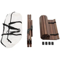 Livingandhome Outdoor Foldable Low Wooden Table For Picnic Camping With Carrying Bag -Outdoor Furniture Store 61242991 4