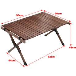Livingandhome Outdoor Foldable Low Wooden Table For Picnic Camping With Carrying Bag -Outdoor Furniture Store 61242991 5