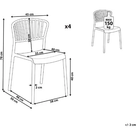 Set Of 4 Plastic Dining Chairs Indoor Outdoor Stacking Side Chairs Pink Gela 5 Set Of 4 Plastic Dining Chairs Indoor Outdoor Stacking Side Chairs Pink Gela - Image 3