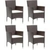 Garden Dining Chairs 4 Pcs Poly Rattan Brown VidaXL -Outdoor Furniture Store 61346400 1
