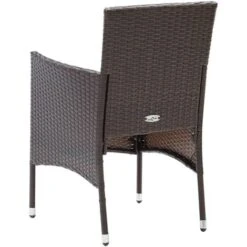Garden Dining Chairs 4 Pcs Poly Rattan Brown VidaXL -Outdoor Furniture Store 61346400 5