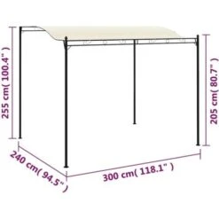 Gazebo Fabric Cream White VidaXL -Outdoor Furniture Store 6274600 3