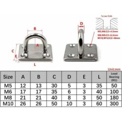 M5 Ceiling Mount Hook 304 Stainless Steel Wall Mount Hook For Yoga Swing, Boat Hardware Pack Of 6 (Screws Not Included) 11 M5 Ceiling Mount Hook 304 Stainless Steel Wall Mount Hook For Yoga Swing, Boat Hardware Pack Of 6 (Screws Not Included) -Outdoor Furniture Store 63606878 5