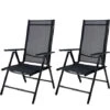 Aluminium Garden Chair High-back 7-way Adjustable Backrest Foldable Weatherproof Aluminium Folding Chair Set 2pcs Set Anthracite -Outdoor Furniture Store 63875920 1