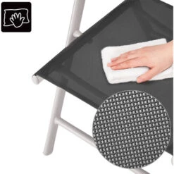 Aluminium Garden Chair High-back 7-way Adjustable Backrest Foldable Weatherproof Aluminium Folding Chair Set 3er Set Silber (de) -Outdoor Furniture Store 63875928 5