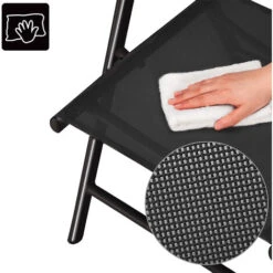 Aluminium Garden Chair High-back 7-way Adjustable Backrest Foldable Weatherproof Aluminium Folding Chair Set 3pcs Set Anthracite -Outdoor Furniture Store 63876655 5