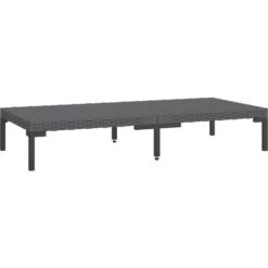 Garden Coffee Table Dark Grey Half Round Poly Rattan VidaXL