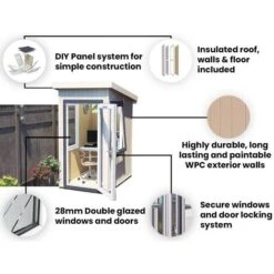 Insulated Garden Office Pod Studio Home Study Room - Micro Office Spaceship A 1.2m X 1.8m 10 Insulated Garden Office Pod Studio Home Study Room - Micro Office Spaceship A 1.2m X 1.8m -Outdoor Furniture Store 64043708 4