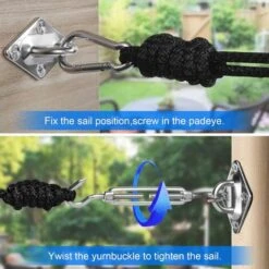 RHAFAYRE Heavy Duty M8 Shade Sail Fixing Kit, 304 Stainless Steel Canopy Fixing Kit For Triangle And Square, Accessory Kit -Outdoor Furniture Store 64695357 3