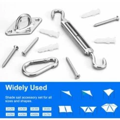RHAFAYRE Heavy Duty M8 Shade Sail Fixing Kit, 304 Stainless Steel Canopy Fixing Kit For Triangle And Square, Accessory Kit -Outdoor Furniture Store 64695357 5