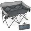 Outdoor Double Camping Chair Folding Loveseat Lawn Chair 2-Person Fishing Seat -Outdoor Furniture Store 65298186 1
