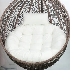 MUFF Cushion Hanging Basket Chair Cushion, Chair Back Pillow Outdoor Garden Garden Swing Chair Cushion Seat Cushion (White)