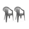 2 X Black Plastic Garden Chairs Low Back Seat Patio Partying Camping Stacking -Outdoor Furniture Store 66032945 1