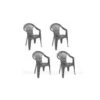 4 X Black Plastic Garden Chairs Low Back Seat Patio Partying Camping Stacking -Outdoor Furniture Store 66032999 1