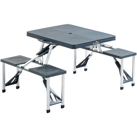 Outsunny Camping Table 4 Seat Chair Foldable Outdoor For Garden BBQ Party 3 Outsunny Camping Table 4 Seat Chair Foldable Outdoor For Garden BBQ Party