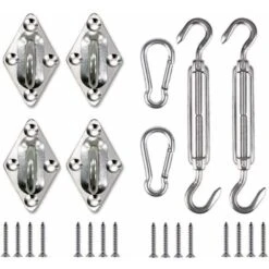 Shade Sail Fixing Kit, Stainless Steel Sun Shade Sail Fixing Kit For Triangle And Square, Rectangle, Sun Shade Sail Fixing Accessories -Outdoor Furniture Store 66546378 4