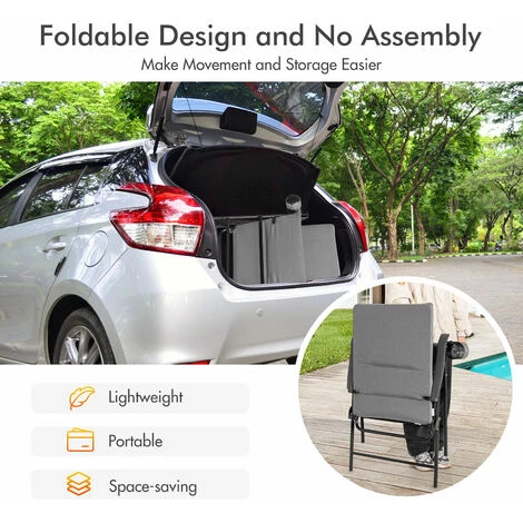Padded Folding Chair Portable Camping Chair Outdoor Dining Chair Garden Patio 7 Padded Folding Chair Portable Camping Chair Outdoor Dining Chair Garden Patio - Image 5