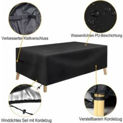 Garden Furniture Cover, Waterproof Protective Cover For Garden Furniture, Weatherproof Oxford Fabric (170x94x70cm) -Outdoor Furniture Store 67260343 4