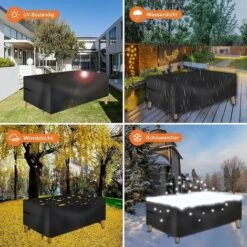 Garden Furniture Cover, Waterproof Protective Cover For Garden Furniture, Weatherproof Oxford Fabric (170x94x70cm) -Outdoor Furniture Store 67260343 5