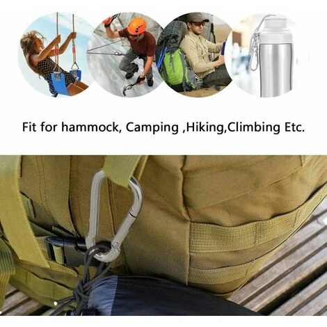 TRIO Heavy Duty Carabiners Max Load 180KG Zinc Alloy For Climbing Hammock Swing (2pcs Kit) 5 TRIO Heavy Duty Carabiners Max Load 180KG Zinc Alloy For Climbing Hammock Swing (2pcs Kit) - Image 3