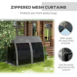 Outsunny Garden Swing Chair Patio Hammock 3 Seater Bench Canopy Lounger Grey 11 Outsunny Garden Swing Chair Patio Hammock 3 Seater Bench Canopy Lounger Grey -Outdoor Furniture Store 6760227 5