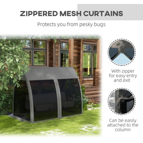 Outsunny Garden Swing Chair Patio Hammock 3 Seater Bench Canopy Lounger Grey 7 Outsunny Garden Swing Chair Patio Hammock 3 Seater Bench Canopy Lounger Grey - Image 5