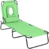 Outsunny Folding Sun Lounger Reclining Chair W/ Pillow Reading Hole Green 2 Outsunny Folding Sun Lounger Reclining Chair W/ Pillow Reading Hole Green -Outdoor Furniture Store 6760239 1