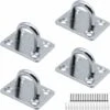 4 Pack Heavy Duty 304 Stainless Steel 4 Hole Eyelet Hooks For Boat, Yoga Rig, Training Strap, Swing, Hammock, Boxing, Punch Bag -Outdoor Furniture Store 68015626 1