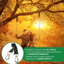 Gear Kit De Sangles De Suspension Pour Balançoire D'arbre – Installation Facile Et Rapide – Sangles Extra Longues De 1,5 M Pouvant Contenir 900 Kg – Mousqueton à Verrouillage Plus Sûr, Parfait Pour Le -Outdoor Furniture Store 68106791 5