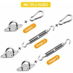Shade Sail Fixing Kit, Hardware Fixing Accessories Kit 11 Shade Sail Fixing Kit, Hardware Fixing Accessories Kit -Outdoor Furniture Store 68336463 5