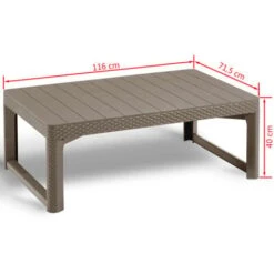 Garden Table Lyon Cappuccino Keter -Outdoor Furniture Store 6854679 3