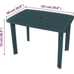 Garden Table Green 101x68x72 Cm Plastic VidaXL 11 Garden Table Green 101x68x72 Cm Plastic VidaXL -Outdoor Furniture Store 6854691 5