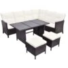 4 Piece Garden Lounge Set With Cushions Poly Rattan Brown VidaXL -Outdoor Furniture Store 6874265 1