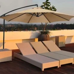 Replacement Cover For Parasol, 8 Ribs, 3 M, Waterproof, Anti-uv, Replacement Fabric, Beige Deckon -Outdoor Furniture Store 69709733 4
