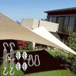 Triangular, Square And Rectangle Shade Sail Fixing Kit 304 Stainless Steel Shade Cloth Fixing Accessories Kit, Solar Shade Sail Mounting Kit (12pcs Set) -Outdoor Furniture Store 70135797 4