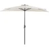 Half-Round Shade Garden Parasol Umbrella 2.7m Polyester Metal Beige Galati -Outdoor Furniture Store 70350795 1