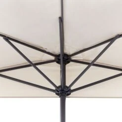 Half-Round Shade Garden Parasol Umbrella 2.7m Polyester Metal Beige Galati -Outdoor Furniture Store 70350795 5