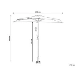 Half-Round Shade Garden Parasol Umbrella 2.7m Polyester Metal Green Galati -Outdoor Furniture Store 70350797 3