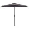 Half-Round Shade Garden Parasol Umbrella 2.7m Polyester Metal Grey Galati -Outdoor Furniture Store 70350799 1