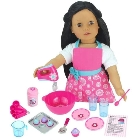 Sophia’s By Teamson Kids Baking & Tea Party Playset With Apron For 18” Dolls, Pink 4 Sophia’s By Teamson Kids Baking & Tea Party Playset With Apron For 18” Dolls, Pink - Image 2
