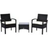 Outsunny 3PC Garden Rattan Bistro Set Balcony Dining Table 2 Seater Chair Black 1 Outsunny 3PC Garden Rattan Bistro Set Balcony Dining Table 2 Seater Chair Black -Outdoor Furniture Store 7061085 1